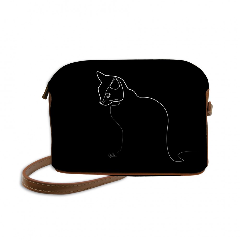 Sac Tissu Quibe "Chat" Fond noir