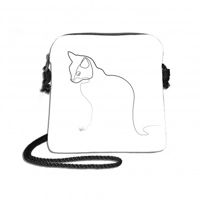 Sac Tissu Quibe "Chat" Fond noir