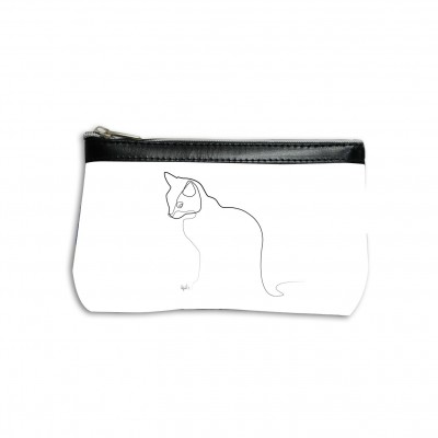 Trousse Maquillage Chat Quibe blanc