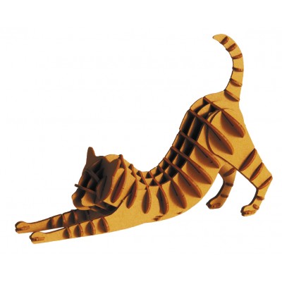 Chat 3D-Chat brun roux