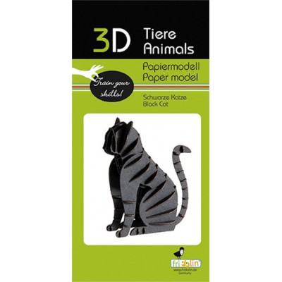 Chat 3D-Chat brun roux
