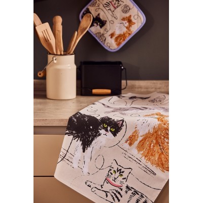 Tea Towel Feline Friends