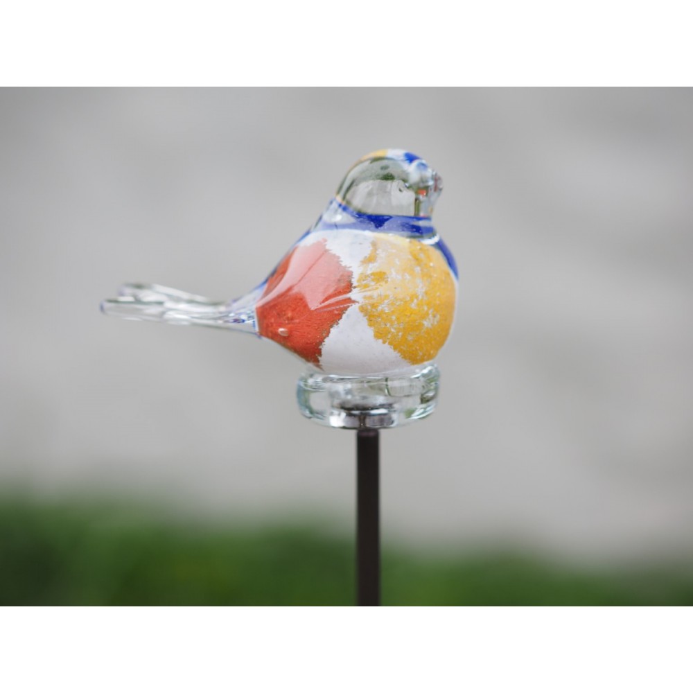 Oiseau en verre Multicolor 9 cm