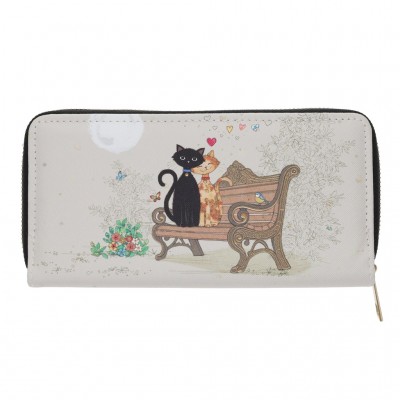 Porte monnaie rectangulaire couple de chats